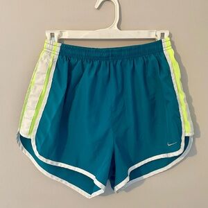 Nike Teal and White Athletic Shorts